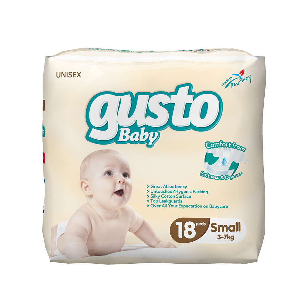 Gusto Baby Small 18 Peds 3-7 Kg, Baby Diapers