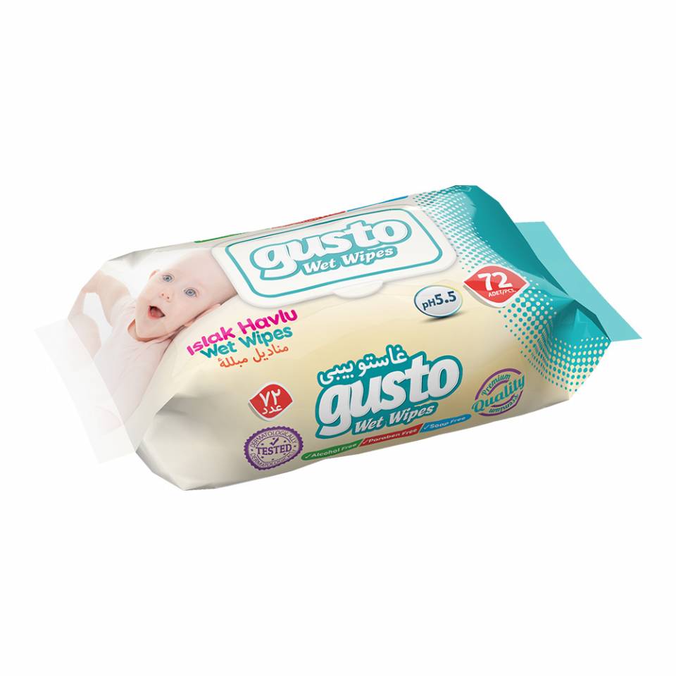 Gusto Wet Wipes 72 PCS., Wet Wipes