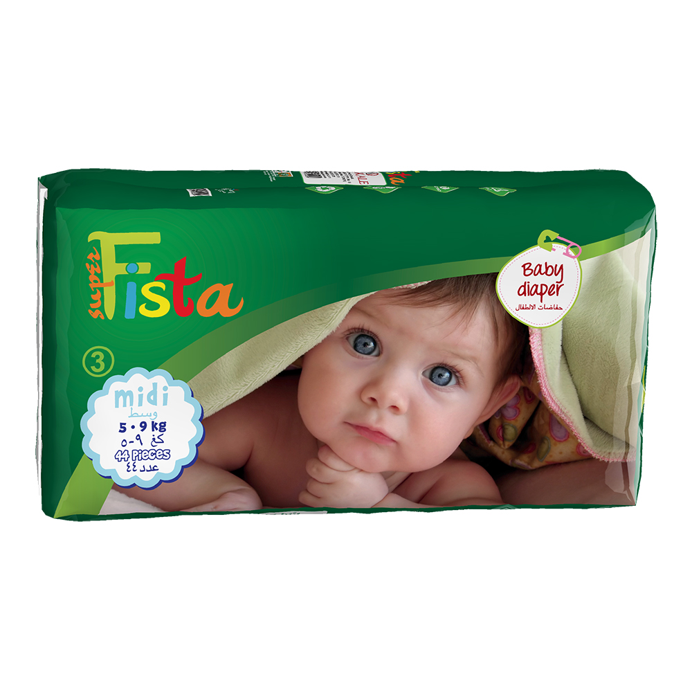 Super Fista Midi 44 Peds 5-9 Kg, Baby Diapers